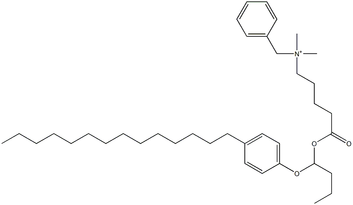N,N-Dimethyl-N-benzyl-N-[4-[[1-(4-tetradecylphenyloxy)butyl]oxycarbonyl]butyl]aminium Structure