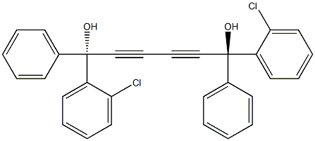 (1R,6S)-1,6-ビス(2-クロロフェニル)-1,6-ジフェニル-2,4-ヘキサジイン-1,6-ジオール 化学構造式