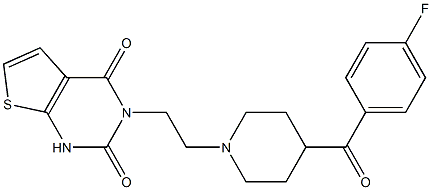 3-[2-[4-(4-フルオロベンゾイル)ピペリジノ]エチル]チエノ[2,3-d]ピリミジン-2,4(1H,3H)-ジオン 化学構造式
