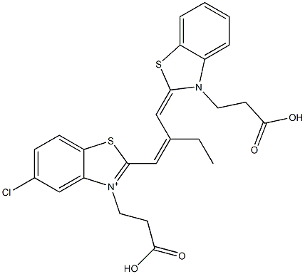 3-(2-Carboxyethyl)-2-[2-[[3-(2-carboxyethyl)benzothiazol-2(3H)-ylidene]methyl]-1-butenyl]-5-chlorobenzothiazolium