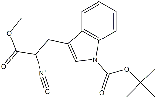 3-(1-tert-Butyloxycarbonyl-1H-indol-3-yl)-2-isocyanopropionic acid methyl ester Struktur