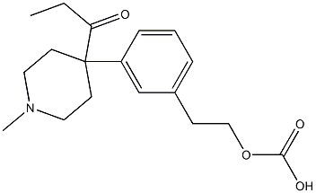 炭酸エチル3-(1-メチル-4-プロパノイルピペリジン-4-イル)フェニル 化学構造式