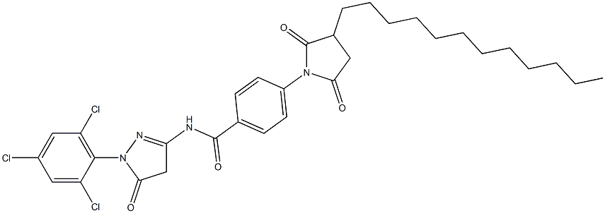 1-(2,4,6-Trichlorophenyl)-3-[4-(3-dodecyl-2,5-dioxopyrrolidin-1-yl)benzoylamino]-5(4H)-pyrazolone Struktur