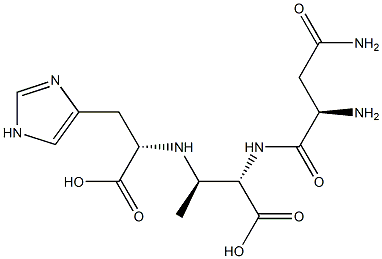 (2S,3R)-2-[(D-Asparaginyl)amino]-3-[[(1S)-2-(1H-imidazol-4-yl)-1-carboxyethyl]amino]butyric acid Structure