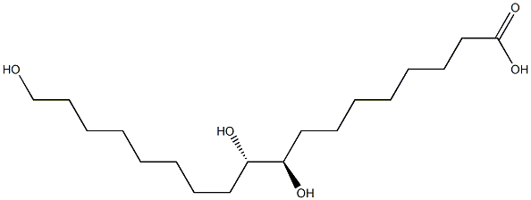 (9R,10S)-9,10,18-Trihydroxyoctadecanoic acid Struktur