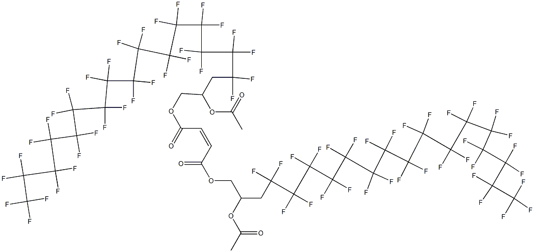 Maleic acid bis(2-acetyloxy-4,4,5,5,6,6,7,7,8,8,9,9,10,10,11,11,12,12,13,13,14,14,15,15,16,16,17,17,18,18,19,19,19-tritriacontafluorononadecyl) ester Struktur