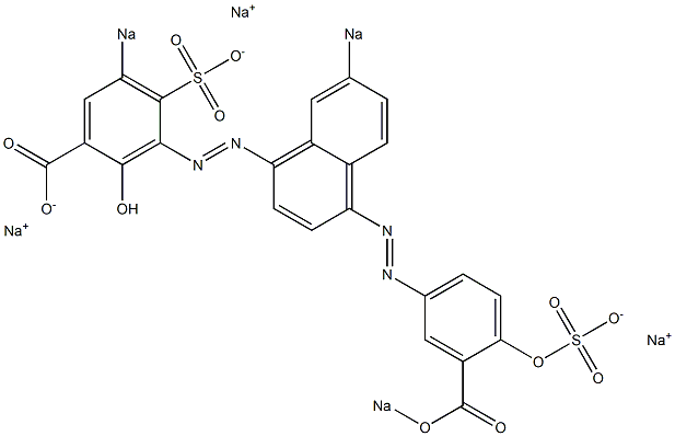 2-Hydroxy-3-[[4-[(3-sodiooxycarbonyl-4-hydroxyphenyl)azo]-7-sodiosulfo-1-naphthalenyl]azo]-5-sodiosulfobenzoic acid sodium salt Structure