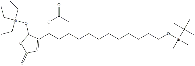 Acetic acid 1-[[2,5-dihydro-5-oxo-2-(triethylsiloxy)furan]-3-yl]-12-(tert-butyldimethylsiloxy)dodecyl ester|