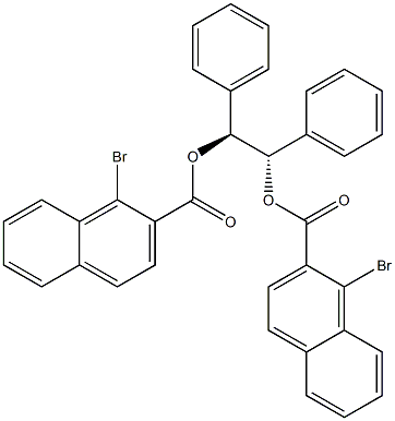 Bis(1-bromonaphthalene-2-carboxylic acid)(1S,2S)-1,2-diphenylethane-1,2-diyl ester Structure