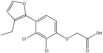 [4-[3-Ethylfuran-2-yl]-2,3-dichlorophenoxy]acetic acid Struktur