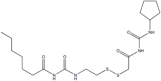 1-Heptanoyl-3-[2-[[(3-cyclopentylureido)carbonylmethyl]dithio]ethyl]urea|