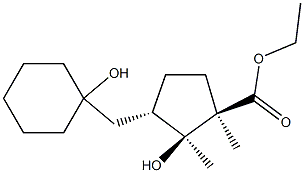 (1R,2S,3S)-2-ヒドロキシ-3-[(1-ヒドロキシシクロヘキシル)メチル]-1,2-ジメチルシクロペンタン-1-カルボン酸エチル 化学構造式