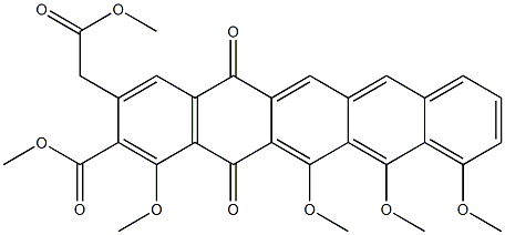  2-(Methoxycarbonyl)-3-[(methoxycarbonyl)methyl]-1,11,12,13-tetramethoxy-5,14-pentacenedione