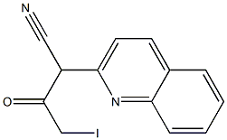 3-(キノリン-2-イル)-3-シアノ-1-ヨード-2-プロパノン 化学構造式