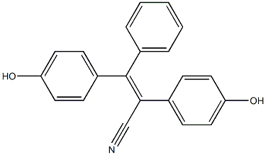 (Z)-2,3-ビス(4-ヒドロキシフェニル)-3-フェニルプロペンニトリル 化学構造式