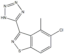 3-(1H-テトラゾール-5-イル)メチル-5-クロロ-1,2-ベンゾイソチアゾール 化学構造式