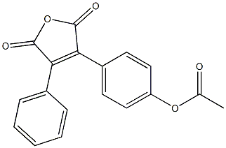3-(4-アセチルオキシフェニル)-4-フェニルフラン-2,5-ジオン 化学構造式
