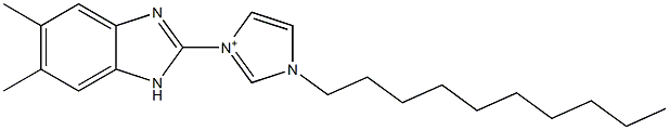 1-Decyl-3-(5,6-dimethyl-1H-benzimidazol-2-yl)-1H-imidazol-3-ium Structure