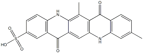 5,7,12,14-テトラヒドロ-6,10-ジメチル-7,14-ジオキソキノ[2,3-b]アクリジン-2-スルホン酸 化学構造式