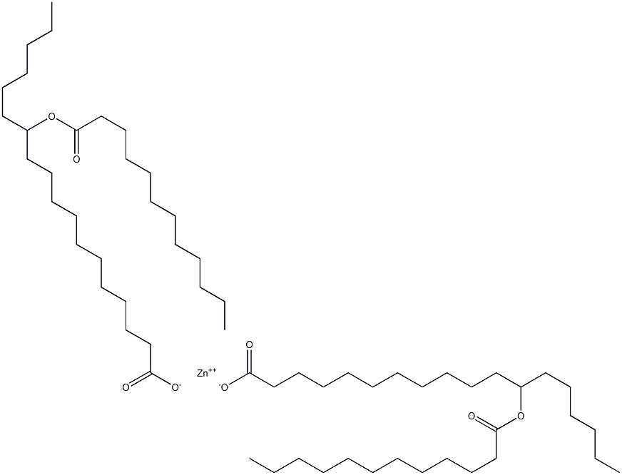 Bis(12-dodecanoyloxystearic acid)zinc salt Structure