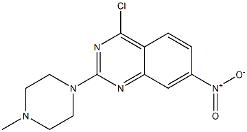 2-[4-メチル-1-ピペラジニル]-4-クロロ-7-ニトロキナゾリン 化学構造式