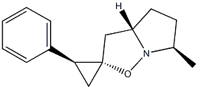 (2S,3aS,6R,2'S)-6-Methyl-2'-phenyl-3a,4,5,6-tetrahydrospiro[pyrrolo[1,2-b]isoxazole-2(3H),1'-cyclopropane] Structure