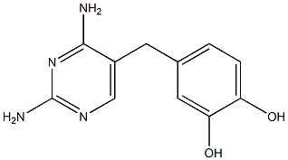 4-[(2,4-Diaminopyrimidine-5-yl)methyl]pyrocatechol 结构式
