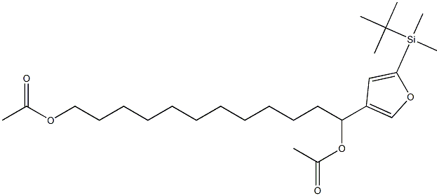 Acetic acid 1-[5-(tert-butyldimethylsilyl)-3-furyl]-12-acetoxydodecyl ester Struktur