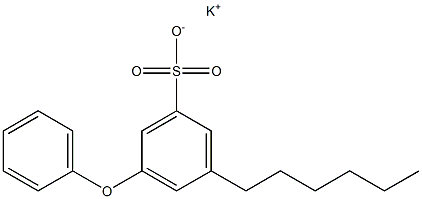 3-ヘキシル-5-フェノキシベンゼンスルホン酸カリウム 化学構造式