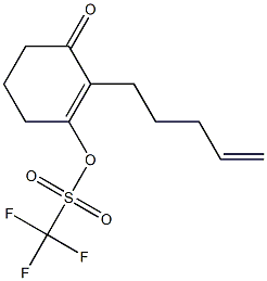 2-(4-ペンテニル)-3-(トリフルオロメチルスルホニルオキシ)-2-シクロヘキセン-1-オン 化学構造式