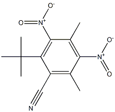 2-tert-Butyl-4,6-dimethyl-3,5-dinitrobenzenecarbonitrile Struktur