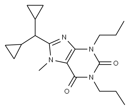8-Dicyclopropylmethyl-1,3-dipropyl-7-methylxanthine Structure