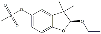 (2S)-2-エトキシ-2,3-ジヒドロ-3,3-ジメチル-5-(メチルスルホニルオキシ)ベンゾフラン 化学構造式
