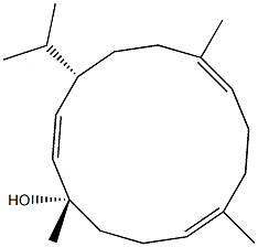 (1S,2Z,4S,7E,11E)-4-Isopropyl-1,7,11-trimethyl-2,7,11-cyclotetradecatrien-1-ol Struktur