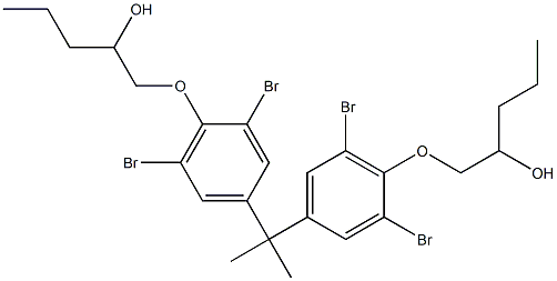1,1'-[イソプロピリデンビス(2,6-ジブロモ-4,1-フェニレンオキシ)]ビス(2-ペンタノール) 化学構造式