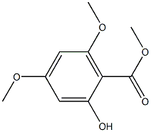 2-ヒドロキシ-4,6-ジメトキシ安息香酸メチル 化学構造式