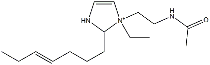 1-[2-(Acetylamino)ethyl]-1-ethyl-2-(4-heptenyl)-4-imidazoline-1-ium 结构式