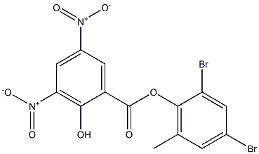 3,5-ジニトロサリチル酸2,4-ジブロモ-6-メチルフェニル 化学構造式