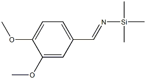 (E)-3,4-ジメトキシ-N-(トリメチルシリル)ベンゼンメタンイミン 化学構造式