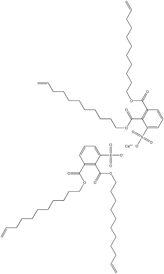 Bis[2,3-di(10-undecenyloxycarbonyl)benzenesulfonic acid]calcium salt Structure