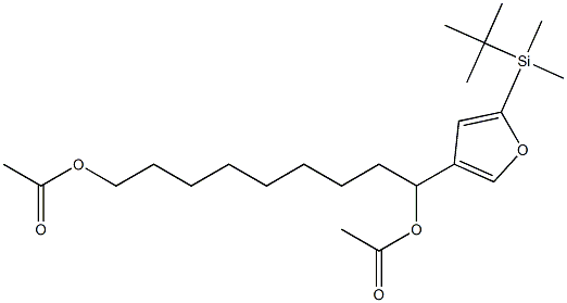 Acetic acid 1-[5-(tert-butyldimethylsilyl)-3-furyl]-9-acetoxynonyl ester Struktur