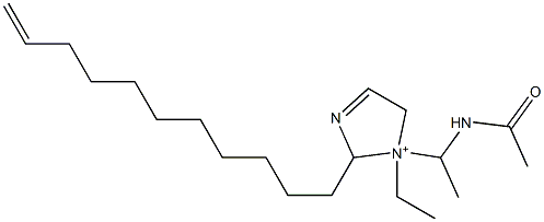 1-[1-(アセチルアミノ)エチル]-1-エチル-2-(10-ウンデセニル)-3-イミダゾリン-1-イウム 化学構造式