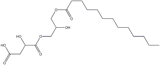 L-Malic acid hydrogen 1-(2-hydroxy-3-tridecanoyloxypropyl) ester Struktur