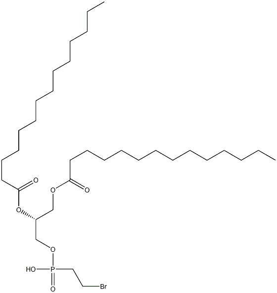 [R,(+)]-1-O,2-O-Dimyristoyl-L-glycerol 3-(2-bromoethylphosphonic acid) Structure