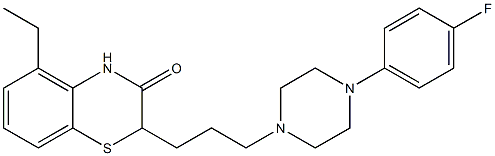 2-[3-[4-(4-フルオロフェニル)ピペラジン-1-イル]プロピル]-5-エチル-2H-1,4-ベンゾチアジン-3(4H)-オン 化学構造式