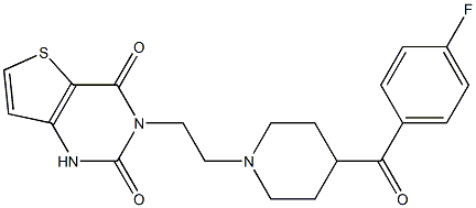 3-[2-[4-(4-フルオロベンゾイル)ピペリジノ]エチル]チエノ[3,2-d]ピリミジン-2,4(1H,3H)-ジオン 化学構造式