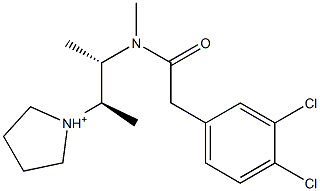 1-[(1R,2S)-2-[N-(3,4-Dichlorophenylacetyl)-N-methylamino]-1-methylpropyl]pyrrolidinium Struktur