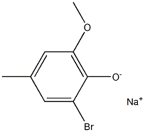 Sodium 2-bromo-6-methoxy-4-methylphenolate 结构式