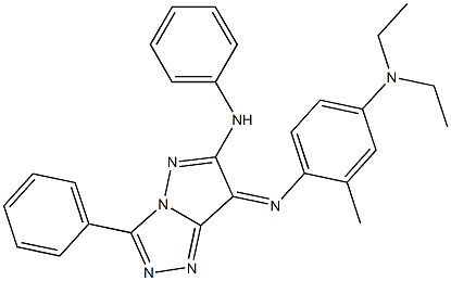 (7E)-7-[[2-メチル-4-(ジエチルアミノ)フェニル]イミノ]-N,3-ジフェニル-7H-ピラゾロ[5,1-c]-1,2,4-トリアゾール-6-アミン 化学構造式