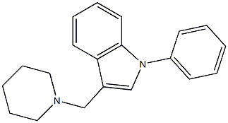 1-Phenyl-3-(piperidinomethyl)-1H-indole Struktur